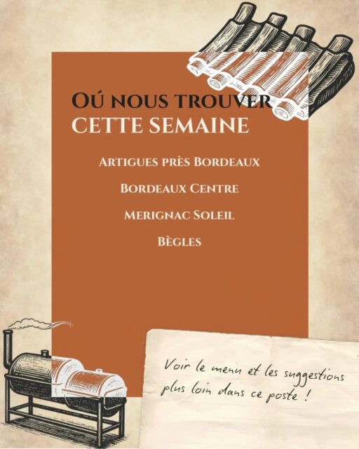 Nouvelle semaine, nouveau planning, des petits changements et un petit aperçu des plats proposés. #bbq #foodtrucks #bordeauxfood