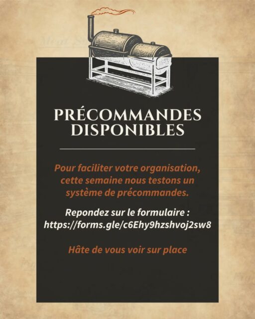 Bonjour,
Cette semaine, une petite nouveauté, on teste la précommande - https://forms.gle/c6Ehy9hzshvoj2sw8 N'hésitez pas, les emplacements dans mon poste de ce matin (et c'est précisé sur le formulaire), hâte de vous voir en vrai 🙂